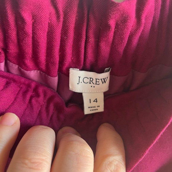 J. Crew Women’s Wool Blend Side Walk Pull On Fuchsia Mini Skirt Size 14 - Picture 4 of 7